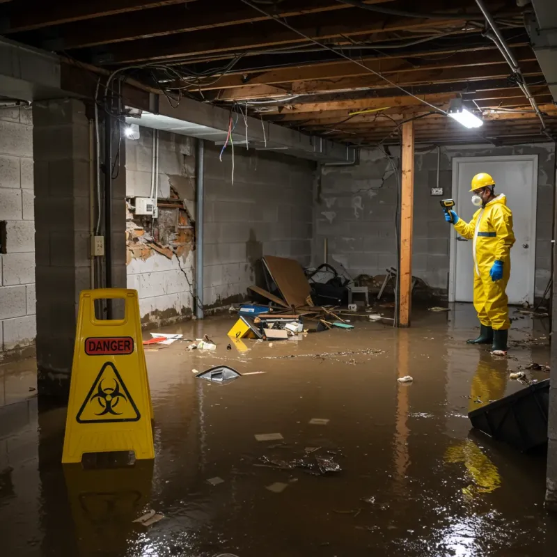 Flooded Basement Electrical Hazard in Cheyenne, OK Property