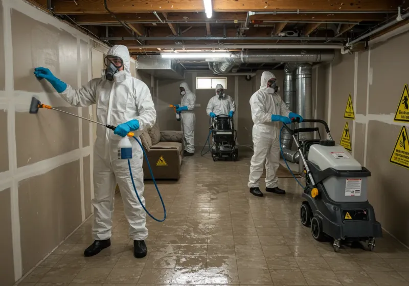 Basement Moisture Removal and Structural Drying process in Cheyenne, OK
